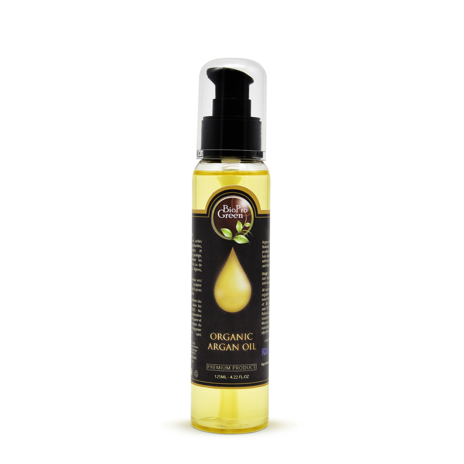 ARGAN OIL 125ML PET TRANS BLACK PUMP POSTER